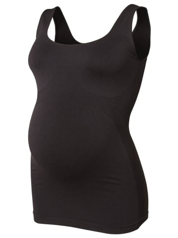 mama licious Umstands Basic Tank Top Nahtloses Unterhemd Shirt in Schwarz