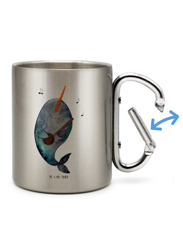 Mr. & Mrs. Panda Kaffeebecher Narwal Gitarre ohne Spruch in Silber