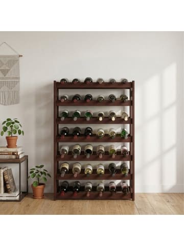 relaxdays Weinregal in Dunkelbraun - (B)63 x (H)102 x (T)25 cm