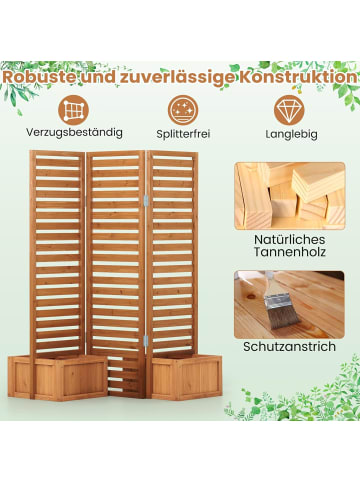COSTWAY Blumenkasten mit Sichtschutz 157x50x168 cm in Hellbraun