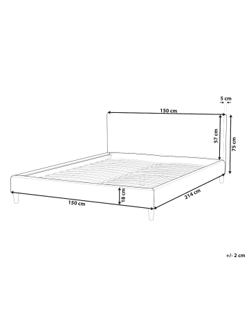 Beliani Bettrahmenbezug FITOU in Grau - (W) 150 x (H) 75 x (L) 214 cm