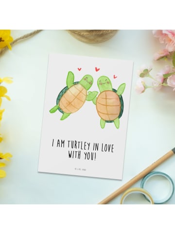 Mr. & Mrs. Panda Wanddeko Schildkröten Paar mit Spruch in Weiß