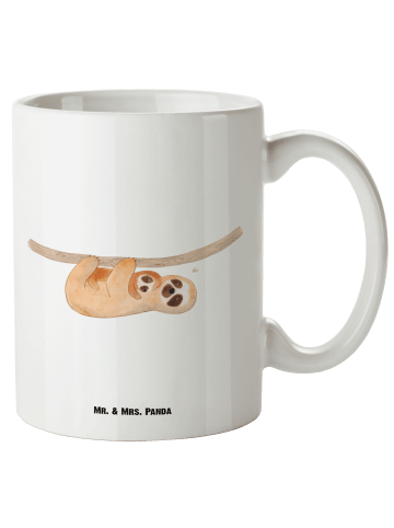 Mr. & Mrs. Panda XL Tasse Faultier Kind ohne Spruch in Weiß
