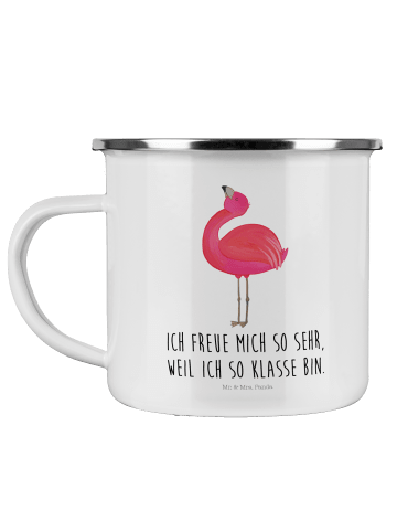 Mr. & Mrs. Panda Becher Flamingo Stolz mit Spruch in Weiß