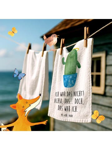 Mr. & Mrs. Panda Mini-Handtuch Kaktus Heilig mit Spruch in Weiß