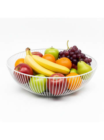 relaxdays Obstschale in Weiß - (H)8 x Ø 28 cm