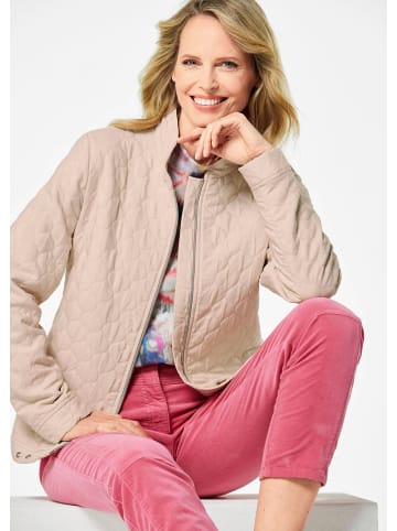 GOLDNER Lässige Baumwolljacke mit Stehkragen in stein