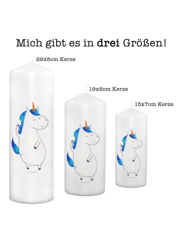 Mr. & Mrs. Panda Kerze Einhorn Mann ohne Spruch in Weiß