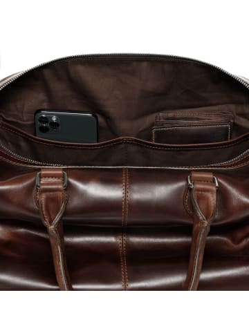 SID & VAIN Leder-Reisetasche Leder Weekender Unisex SEATTLE in braun