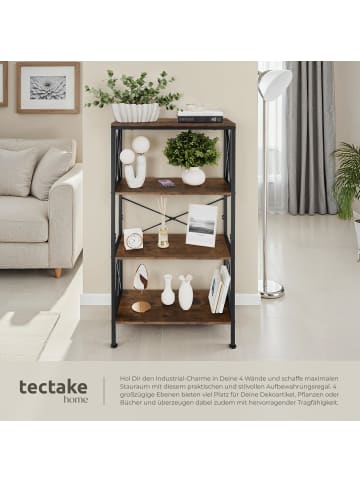 tectake Standregal, 4 Ebenen, inklusive Kippschutz, 61,5 x 31,5 x 133,5 cm