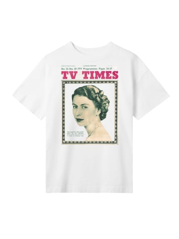 F4NT4STIC T-Shirt TV Times Queen Elizabeth II 1957 Cover in off-white