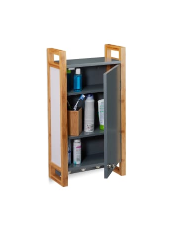 relaxdays Hängeschrank in Dunkelgrau - (B)31,5 x (H)58 x (T)15 cm