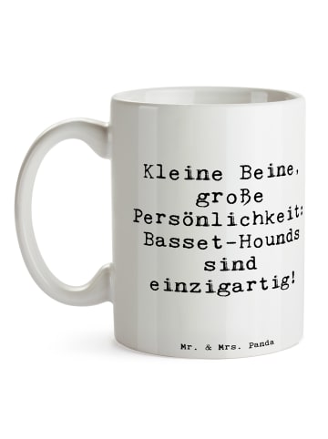 Mr. & Mrs. Panda Kaffeetasse Spruch Basset Hound Persönlichkeit ... in Weiß