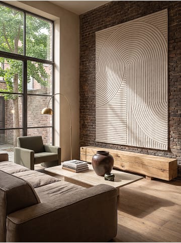 KADIMA DESIGN Teppich Kurzflor mit Zen-Dessin, pflegeleicht und flach im Aufbau in Beige