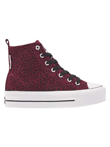 British Knights Sneaker Kaya mid in kirschrot/cheetah