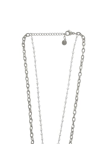 ANELY Layering Halskette mit Perlmutt Stein Anhänger Modeschmuck in Silber