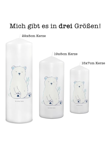Mr. & Mrs. Panda Weihnachtskerze Eisbär Faul ohne Spruch in Weiß