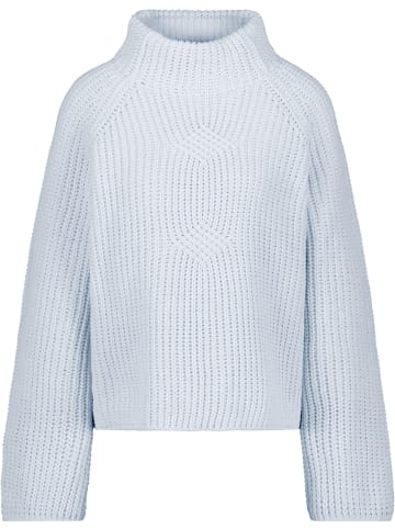monari Pullover aus Chenille-Garn mit Perlfangmuster in Ice Blue