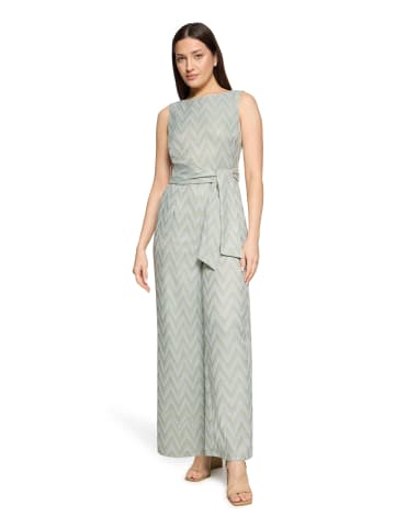 Betty Barclay Jumpsuit mit Bindegürtel in Blau/Grün