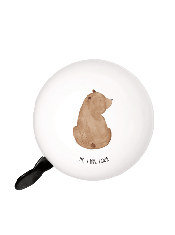 Mr. & Mrs. Panda Fahrrad-Klingel Bär Schulterblick ohne Spruch in Weiß