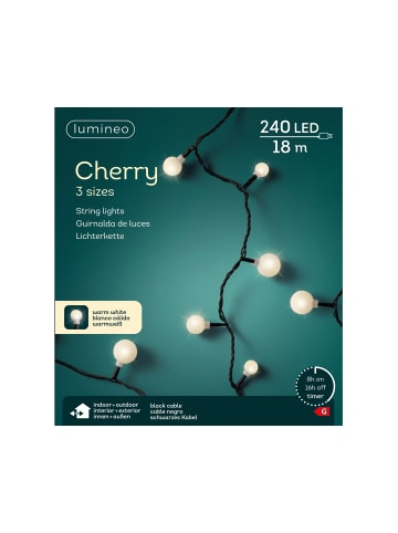LUMINEO Lichterkette CHERRY 240 LED 18 m, schwarzes Kabel in warm weiß