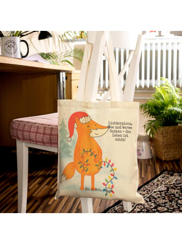 Mr. & Mrs. Panda Umhängetasche Fuchs Weihnachten Design mit Spruch in Weiß