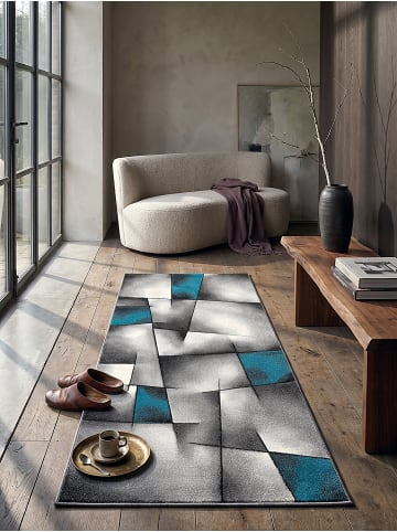 KADIMA DESIGN Teppichläufer Patchwork pflegeleicht Wohnzimmer Schlafzimmer Flur in Türkis
