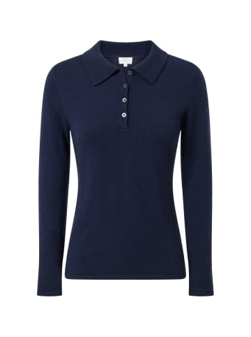 CASH-MERE.CH Poloshirt Langarm in Navy Blau