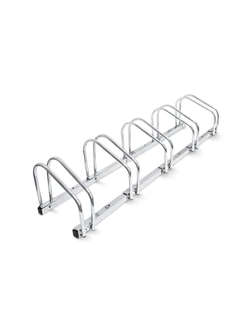 relaxdays 4 x Fahrradständer in Silber - (B)130 x (H)26 x (T)32 cm