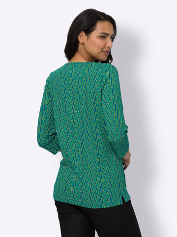 Sieh an! Freizeitshirt in petrol-bedruckt