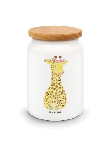 Mr. & Mrs. Panda Teedose Giraffe Blumenkranz ohne Spruch in Weiß