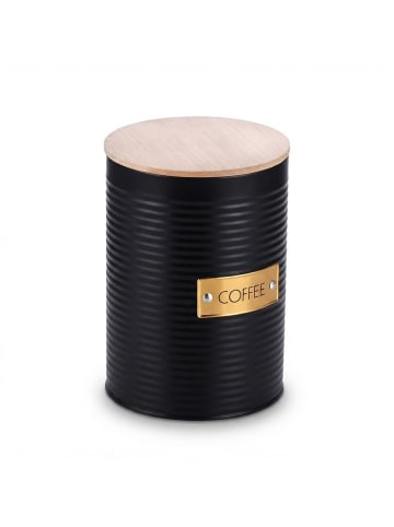 relaxdays Kaffeedose in Schwarz/ Natur - (H)16 x Ø 11 cm