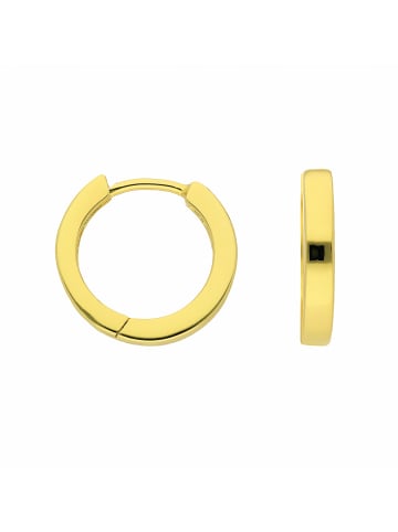 Adeliás Damen 925 Silber Ohrringe / Creolen Ø 15,2 mm in vergoldet