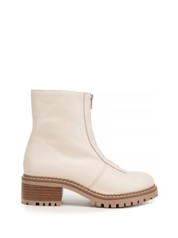 Wittchen Cream leather ankle boots with front zip I WITTCHEN in Beige
