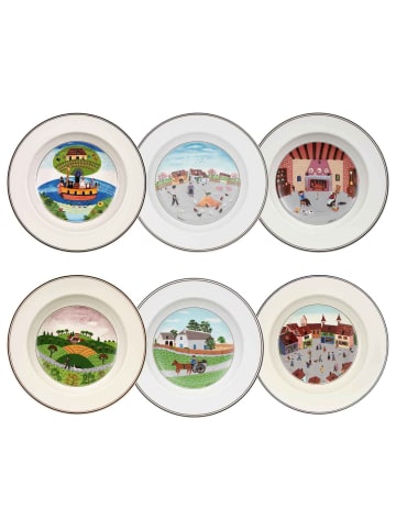 Villeroy & Boch 6er Set Suppenteller Kollektion Design Naif ø 21 cm bunt in bunt