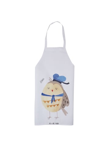 Mr. & Mrs. Panda Schürze Eule Matrose ohne Spruch in Weiß