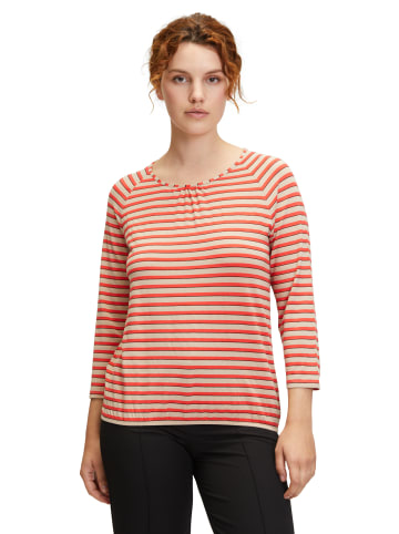 Betty Barclay Ringelshirt mit V-Ausschnitt in Beige-Red