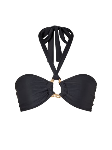 Moda Minx Bikinioberteil Irregular Hoop Halter Bandeau Top in Black