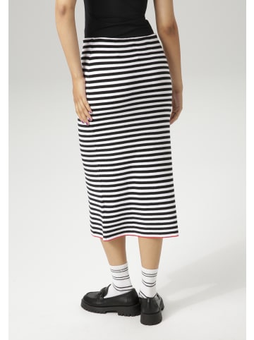 Aniston CASUAL Strickrock in schwarz-weiß-rot