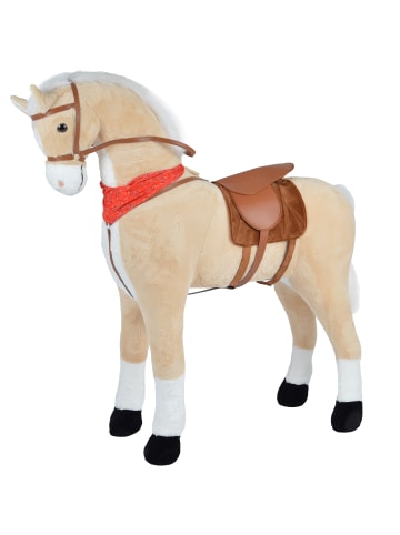 Pink Papaya XXL Stehpferd für Kinder " Sternchen 125 cm " in Beige mit weißer Mähne