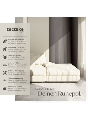 tectake Akustikpaneele aus MDF und Echtholzfurnier - Eiche hellgrau