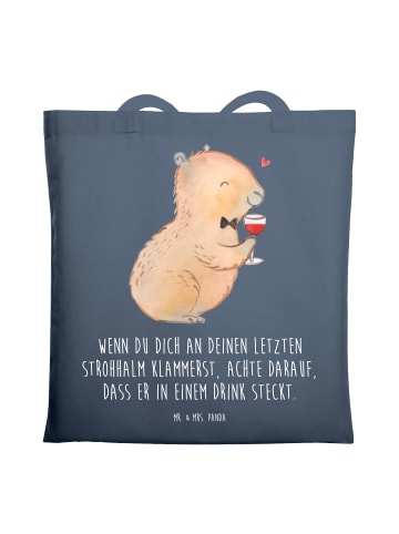 Mr. & Mrs. Panda Tasche Capybara Wein mit Spruch in Indigo Blue