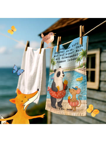 Mr. & Mrs. Panda Frottiertuch Panda Schwimmbad Pommes Design mit... in Weiß