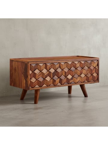 KADIMA DESIGN Lowboard Massivholz 92x44x35 cm TV-Kommode mit Klapptür,