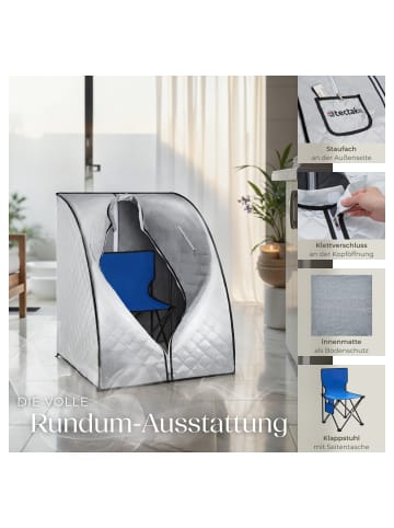 tectake Mobile Dampfsauna ThermaLuxe II, 1000 W, 15 Temperaturstufen