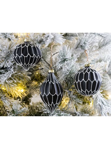 Boltze Hänger GRACIA Tannenbaumkugel Schwarz 3er Set