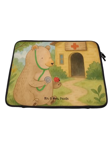 Mr. & Mrs. Panda Laptoptasche Bär Arzt Design ohne Spruch in Weiß