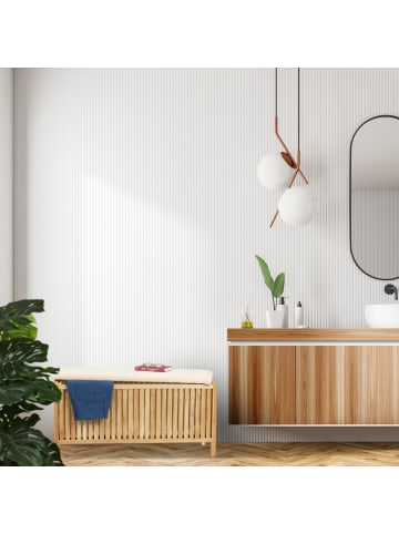 relaxdays Wäschetruhe in Natur/ Weiß - 100 l