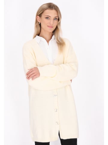 DreiMaster Klassik Damen Cardigan in Wollweiss