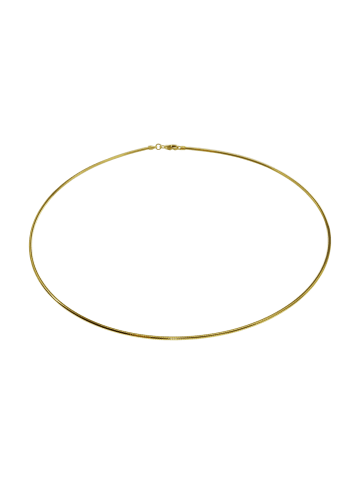Schmuckador Halsreif Omega 1mm - 50cm - 750 Gelbgold mit Schraubverschluss in gold